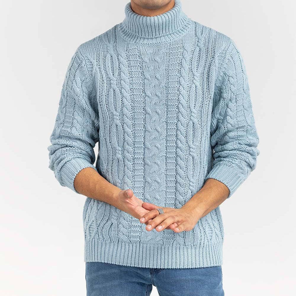 Turtleneck Winter Knitted Sweater for Men