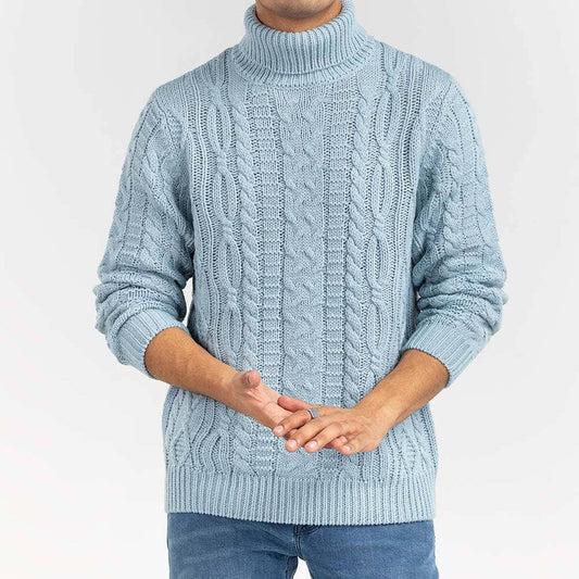 Turtleneck Winter Knitted Sweater for Men