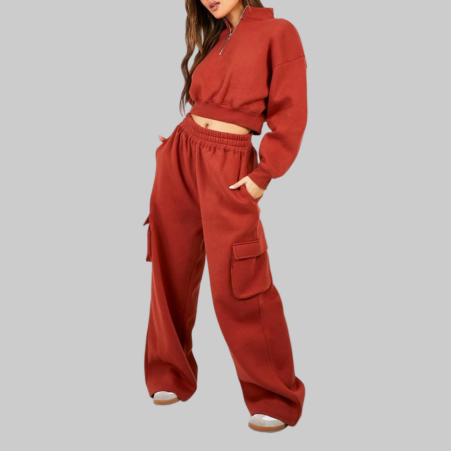 Two-Piece Hoodie and Sweatpants Set for Women