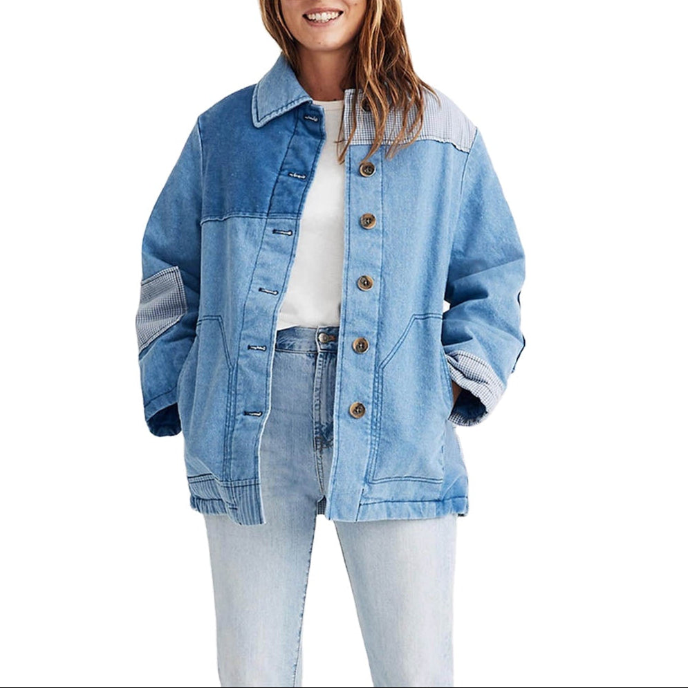 Patchwork Denim Jacket for Women