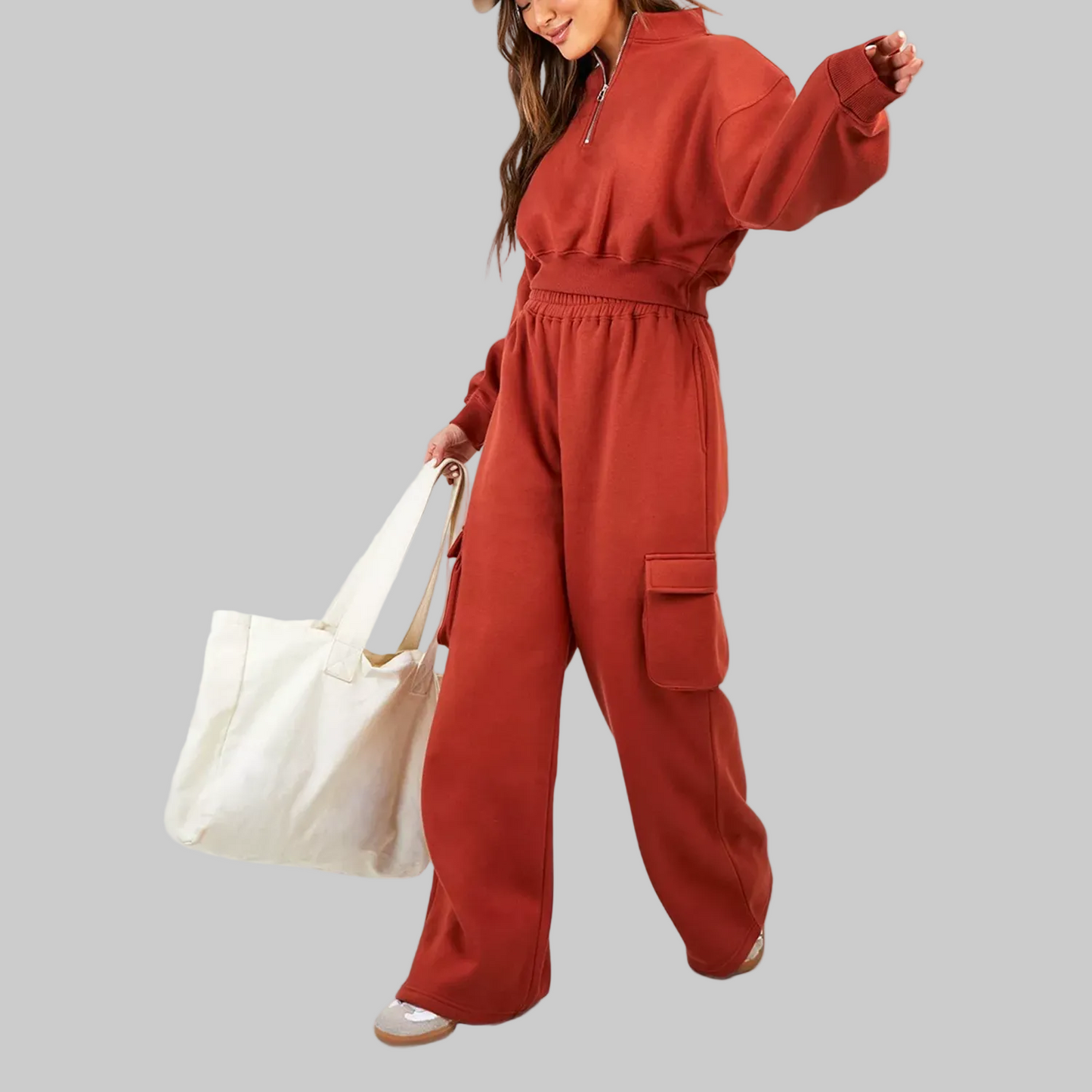 Two-Piece Hoodie and Sweatpants Set for Women