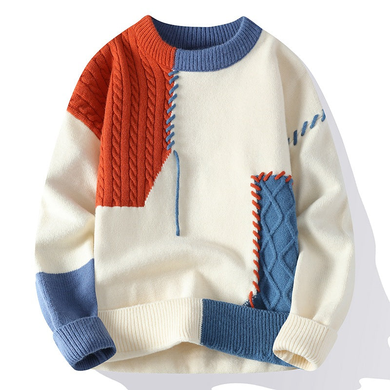 Knitted Pullover Sweater with Special Design for Men