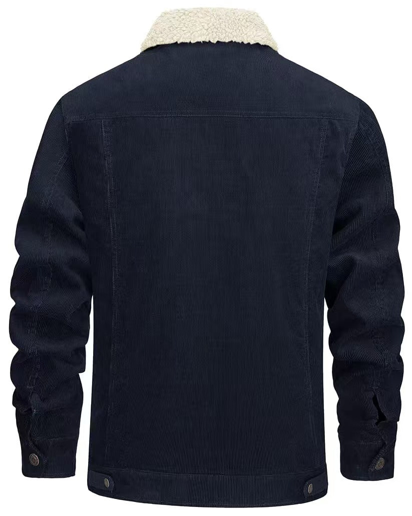 Winter Fleece Jacket with Buttons for Men