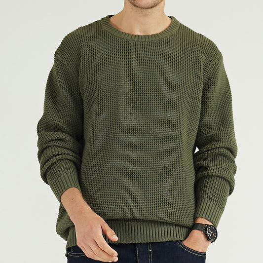 Crew Neck Winter Knitted Sweater for Men